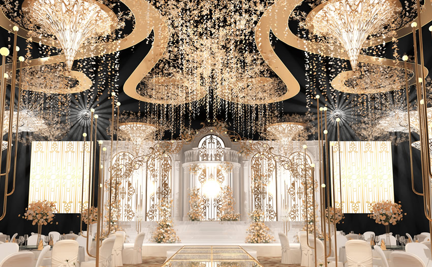 井研花木兰喜事汇金色大厅效果展示